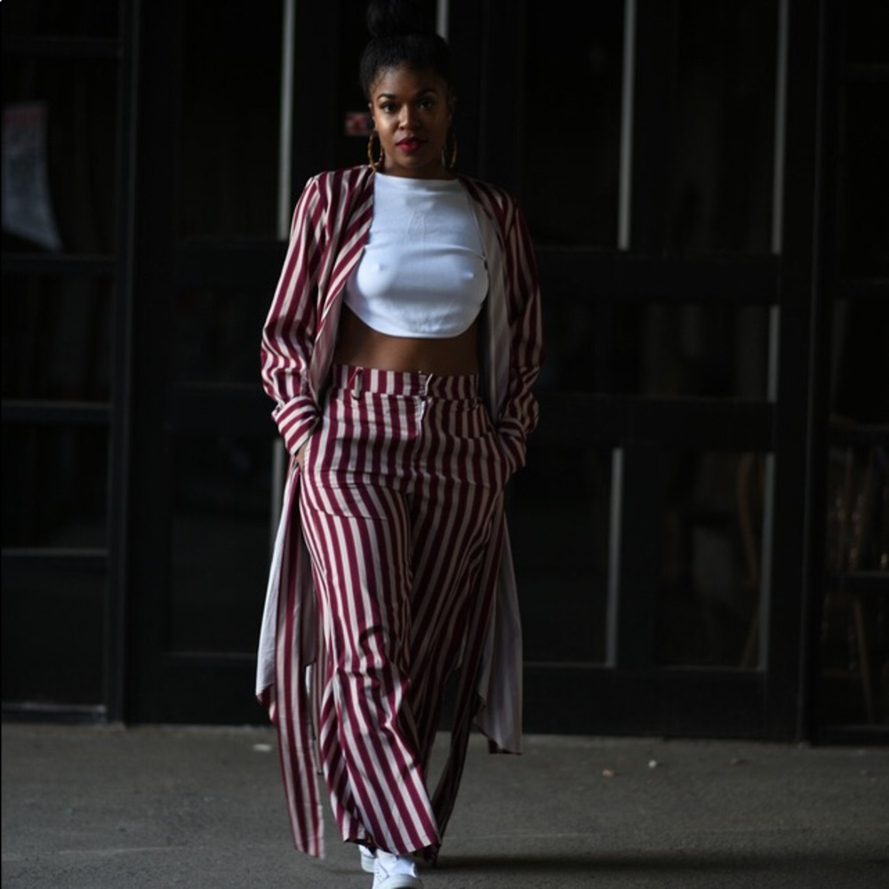 2 piece striped set.